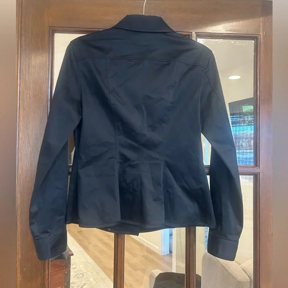 Lafayette 148 Black Short Button Up Jacket Collared Size 2 Cotton Career - Picture 7 of 9